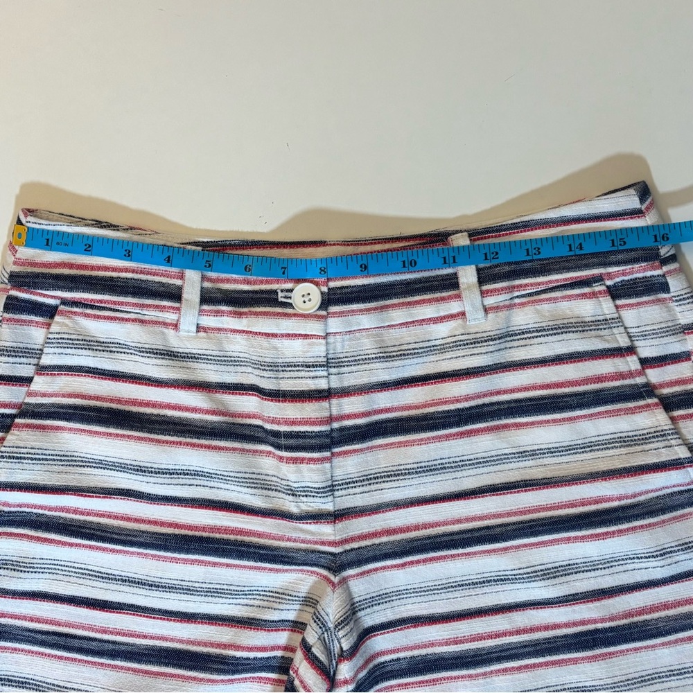 Loft Mid Rise 6 Shorts Striped Red/White/Blue 100% Cotton Size 4 - Picture 8 of 13